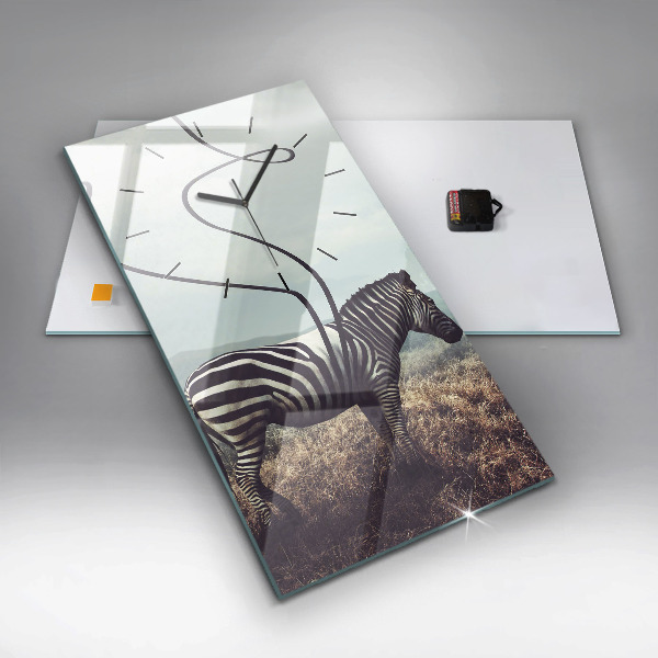 Vertical wall clock Zebra – Abstraction