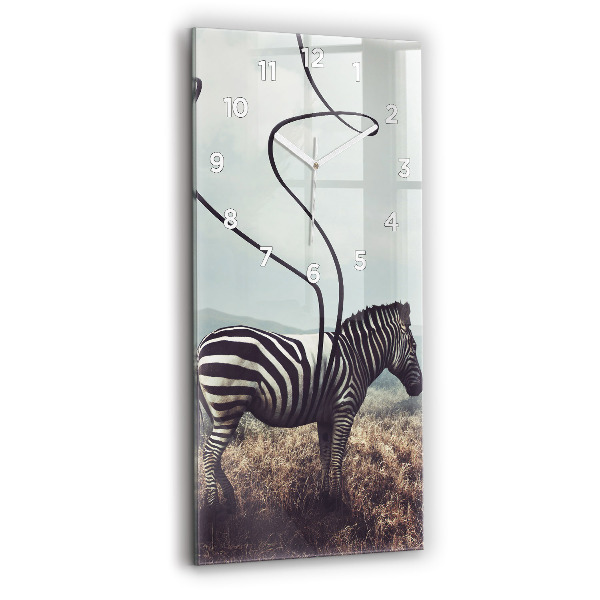 Vertical wall clock Zebra – Abstraction
