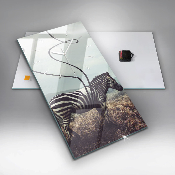 Vertical wall clock Zebra – Abstraction