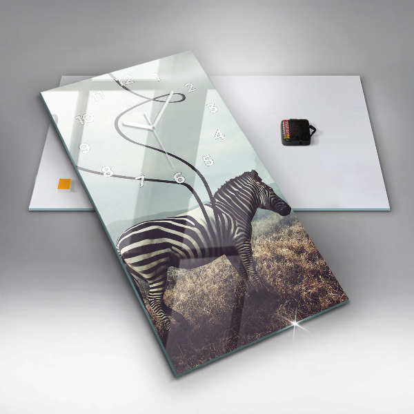 Vertical wall clock Zebra – Abstraction
