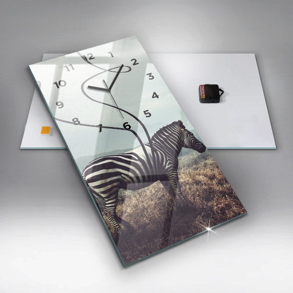 Vertical wall clock Zebra – Abstraction