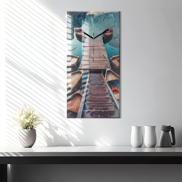Vertical wall clock Pier and Lake