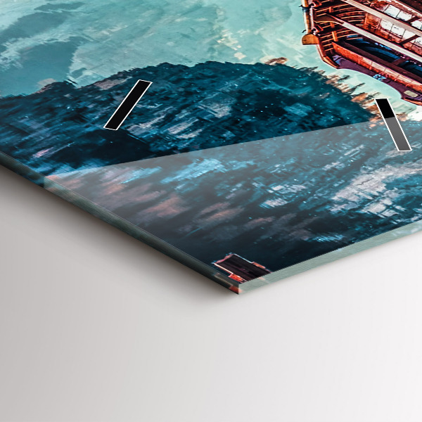 Vertical wall clock Pier and Lake