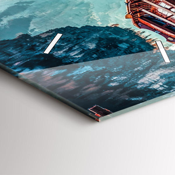 Vertical wall clock Pier and Lake