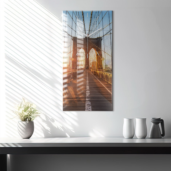Vertical wall clock Brooklyn Bridge NYC