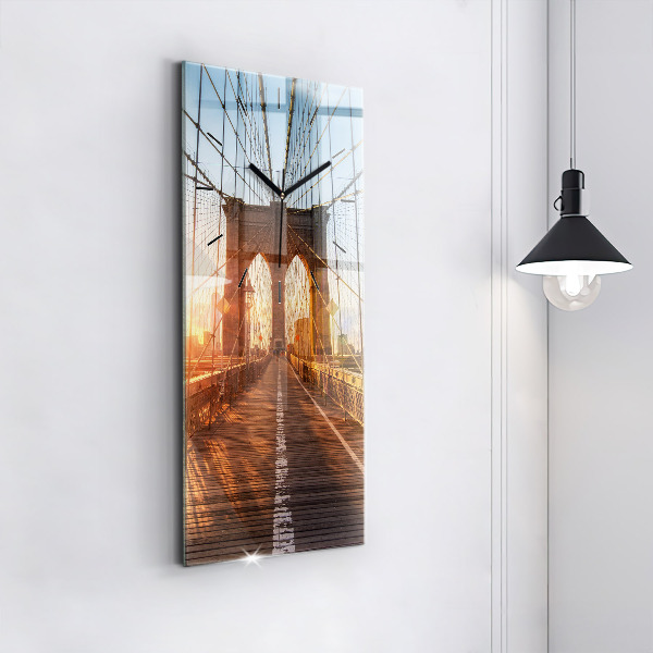 Vertical wall clock Brooklyn Bridge NYC