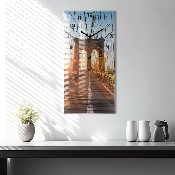 Vertical wall clock Brooklyn Bridge NYC