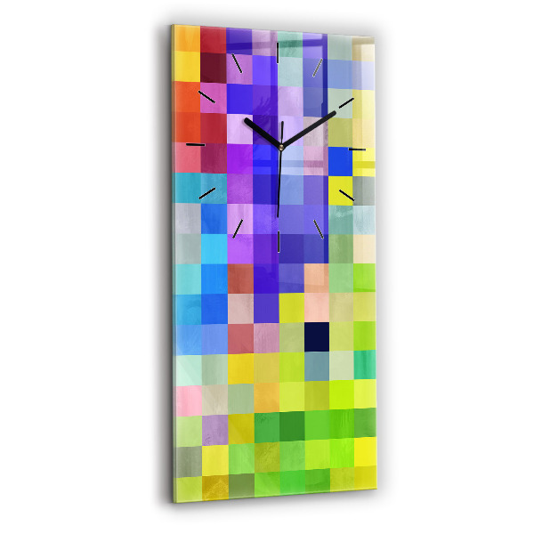 Vertical wall clock Composition of Squares