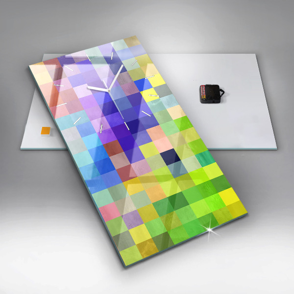 Vertical wall clock Composition of Squares