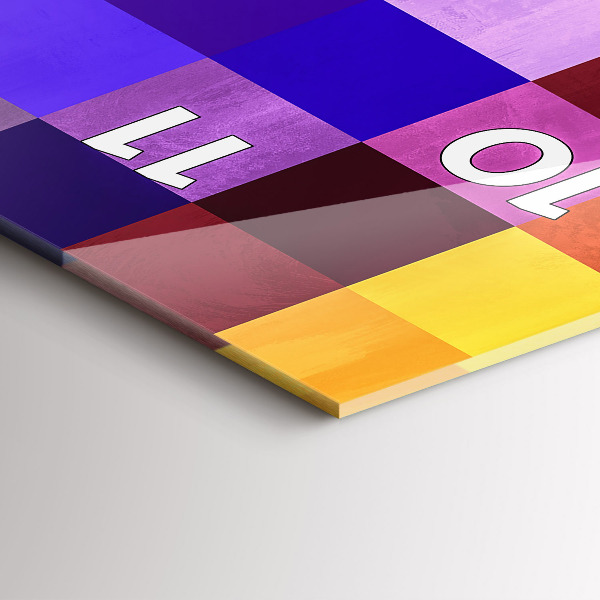 Vertical wall clock Composition of Squares