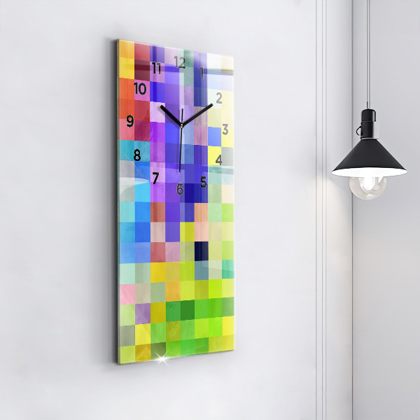 Vertical wall clock Composition of Squares