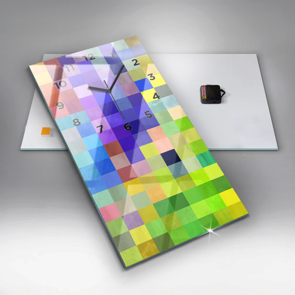 Vertical wall clock Composition of Squares