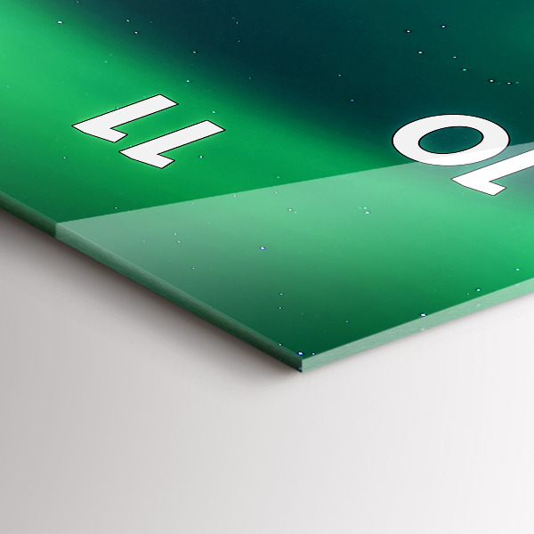 Vertical wall clock Northern lights