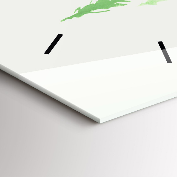 Vertical wall clock Painting green forest