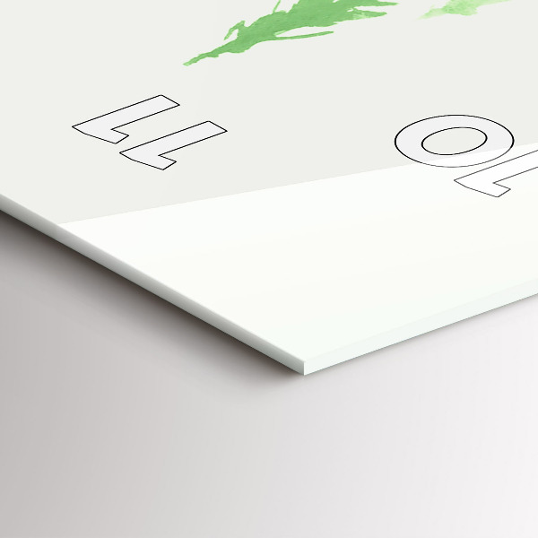 Vertical wall clock Painting green forest