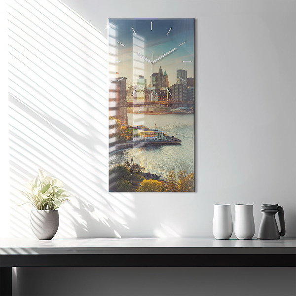 Vertical wall clock New York Manhattan