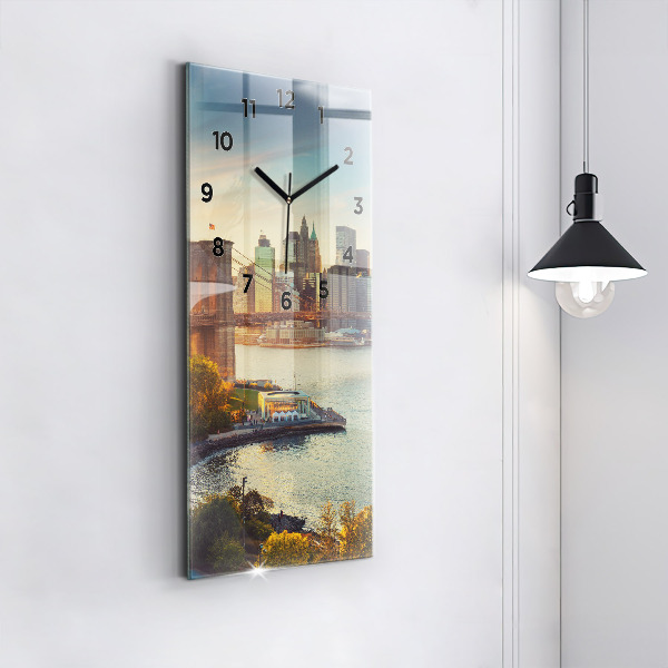 Vertical wall clock New York Manhattan