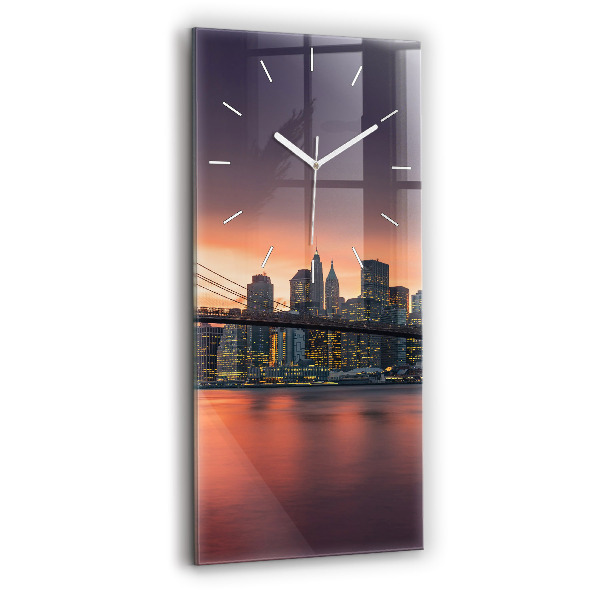 Vertical wall clock New York East River
