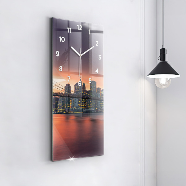 Vertical wall clock New York East River
