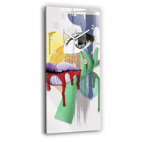 Vertical wall clock Surrealist collage