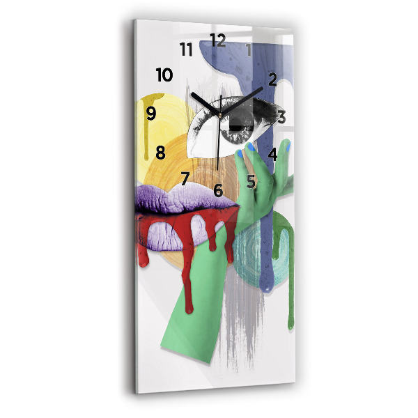 Vertical wall clock Surrealist collage