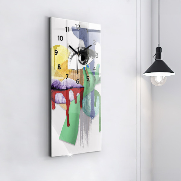 Vertical wall clock Surrealist collage