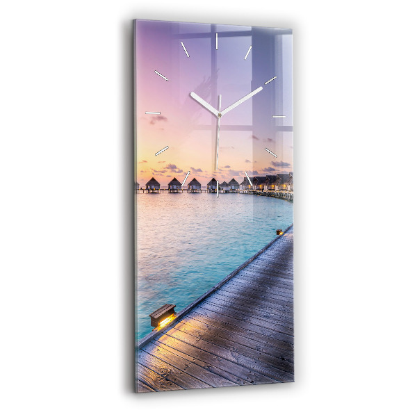 Vertical wall clock Sunset Maldives