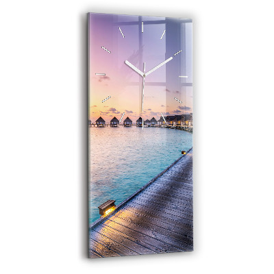 Vertical wall clock Sunset Maldives
