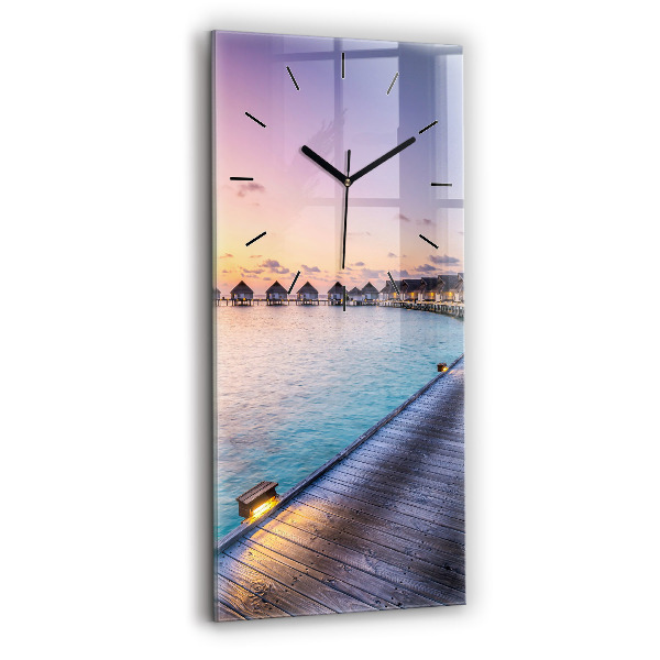 Vertical wall clock Sunset Maldives