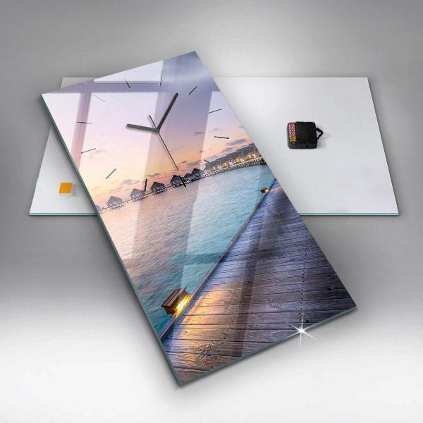 Vertical wall clock Sunset Maldives