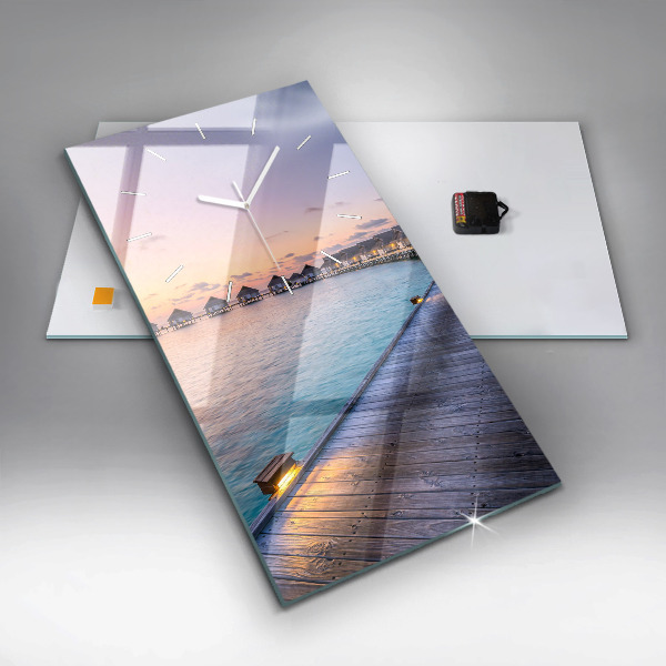 Vertical wall clock Sunset Maldives