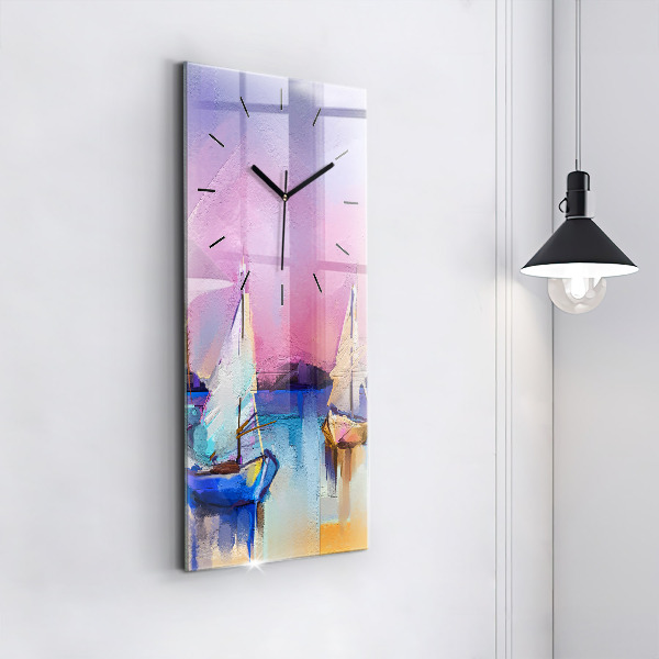 Vertical wall clock Seascape