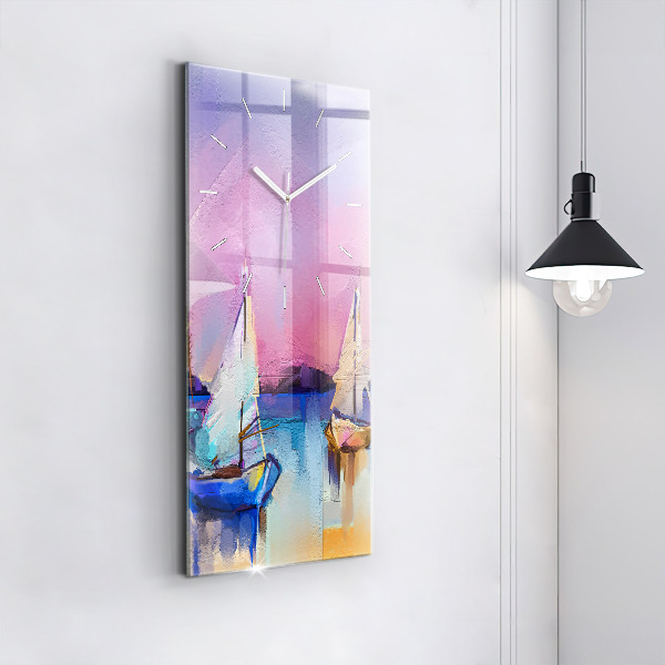 Vertical wall clock Seascape