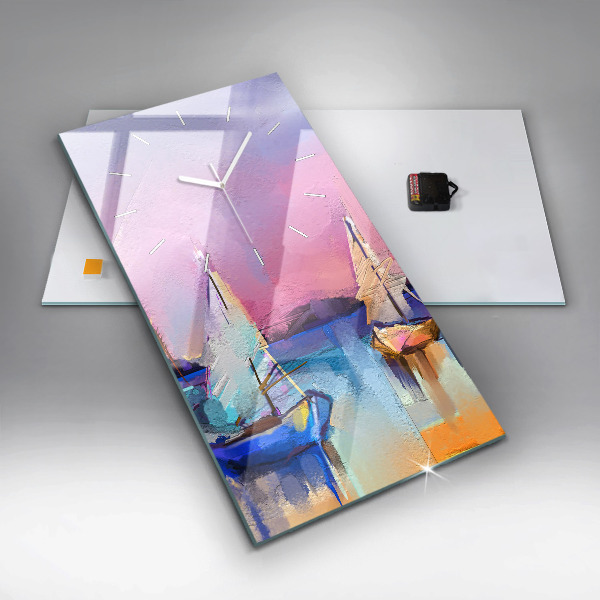 Vertical wall clock Seascape