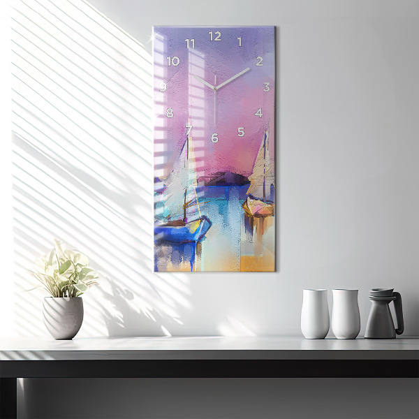 Vertical wall clock Seascape
