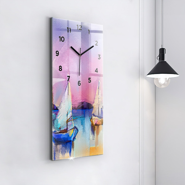 Vertical wall clock Seascape