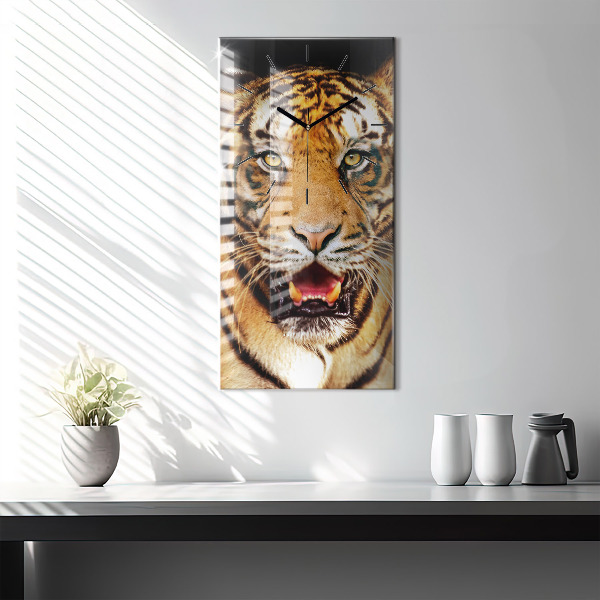 Vertical wall clock Tiger - wild look