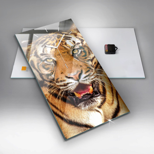 Vertical wall clock Tiger - wild look