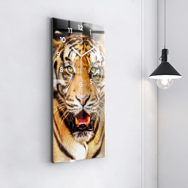 Vertical wall clock Tiger - wild look