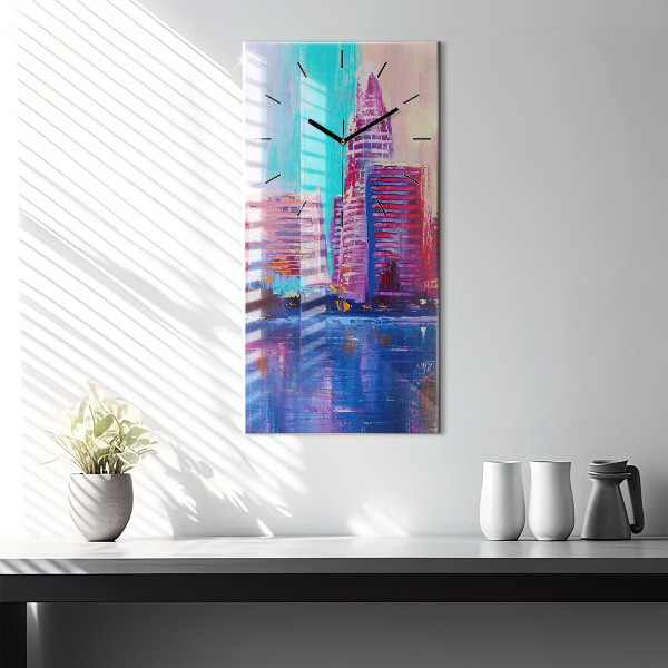 Vertical wall clock Skyscraper abstraction