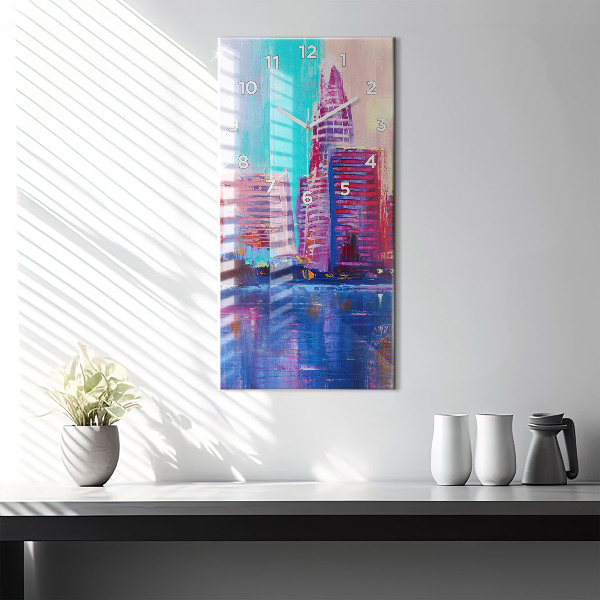 Vertical wall clock Skyscraper abstraction