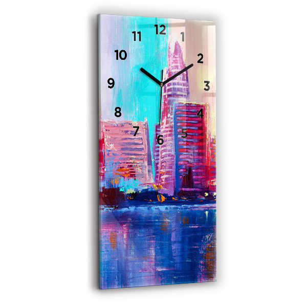 Vertical wall clock Skyscraper abstraction
