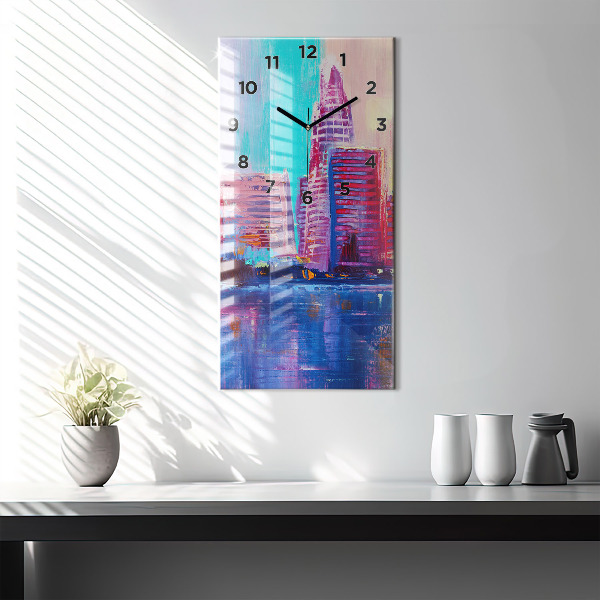 Vertical wall clock Skyscraper abstraction