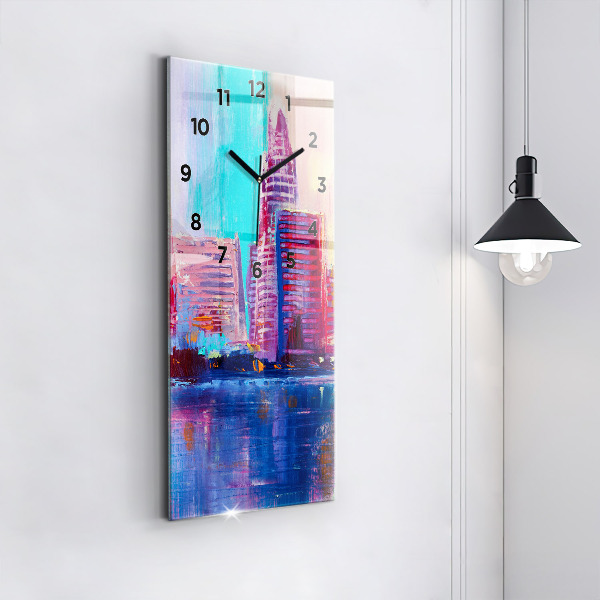 Vertical wall clock Skyscraper abstraction