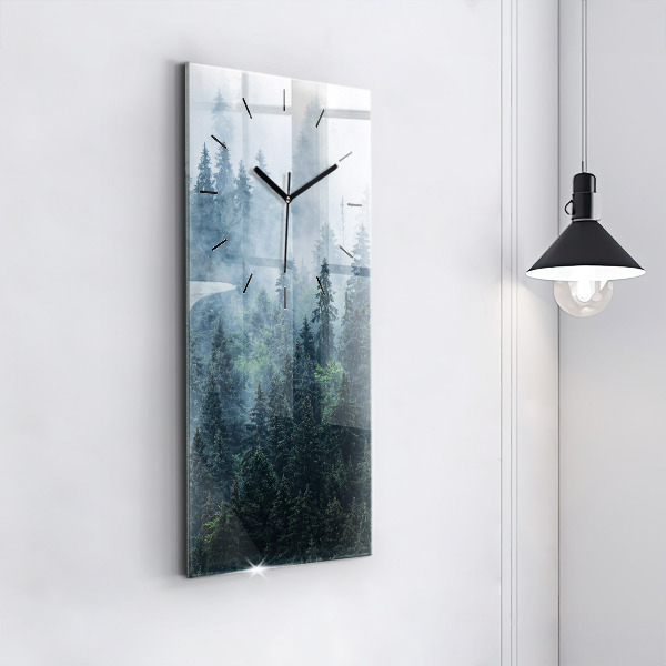 Vertical wall clock Misty Mountain Landscape