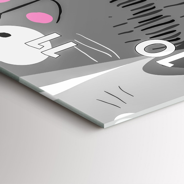 Vertical wall clock Pattern with cats