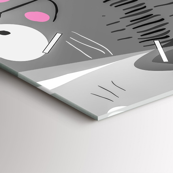 Vertical wall clock Pattern with cats