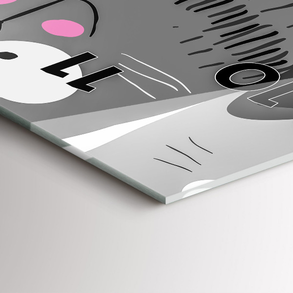 Vertical wall clock Pattern with cats