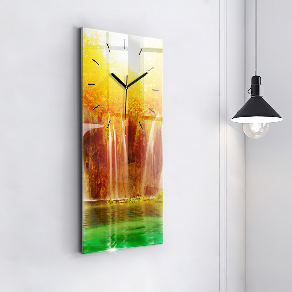 Vertical wall clock View of the waterfall