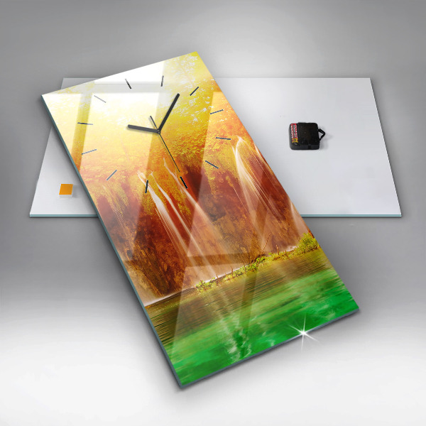 Vertical wall clock View of the waterfall